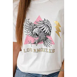 Sieviešu balts Eagle T-krekls