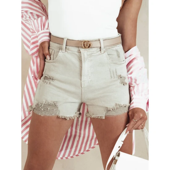 Sieviešu smilšu krāsas džinsa šorti Popglam Sporta tērpi