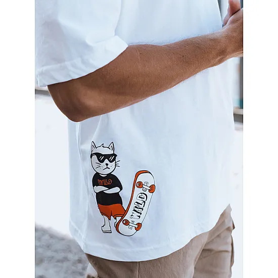 Vīriešu balts T-krekls Wild RX5508