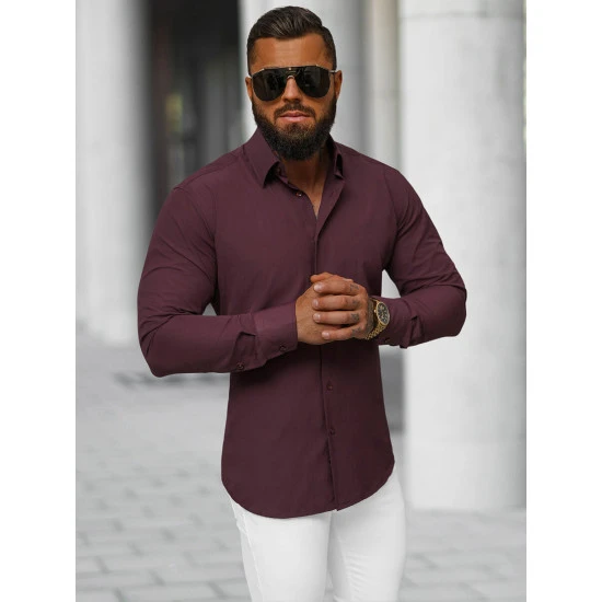 Vīriešu bordo krāsas krekls Garone O/V116