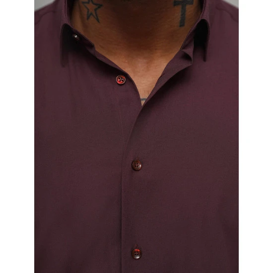 Vīriešu bordo krāsas krekls Garone O/V116