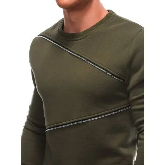 Vīriešu haki džemperis Zipper OM-SSNZ-22FW-005