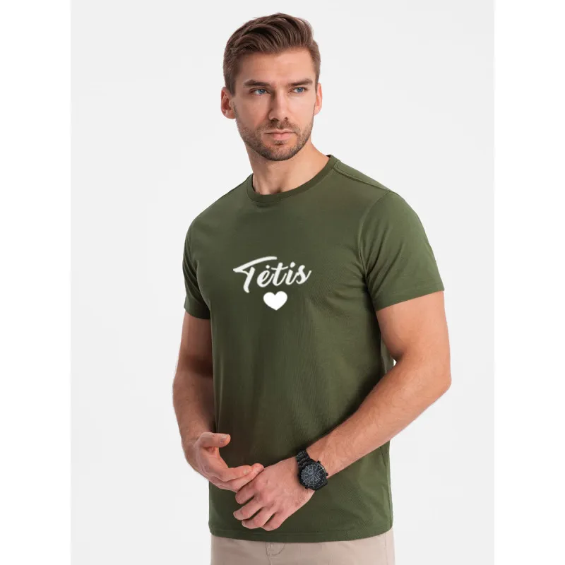 Vīriešu haki krāsas T-krekls Dad (balts) PK1468