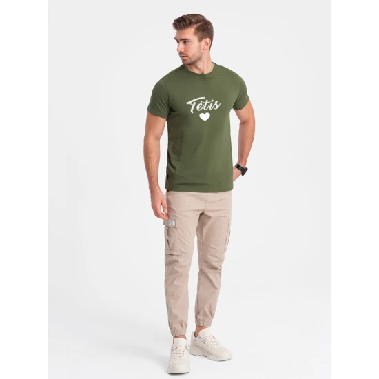 Vīriešu haki krāsas T-krekls Dad (balts) PK1468