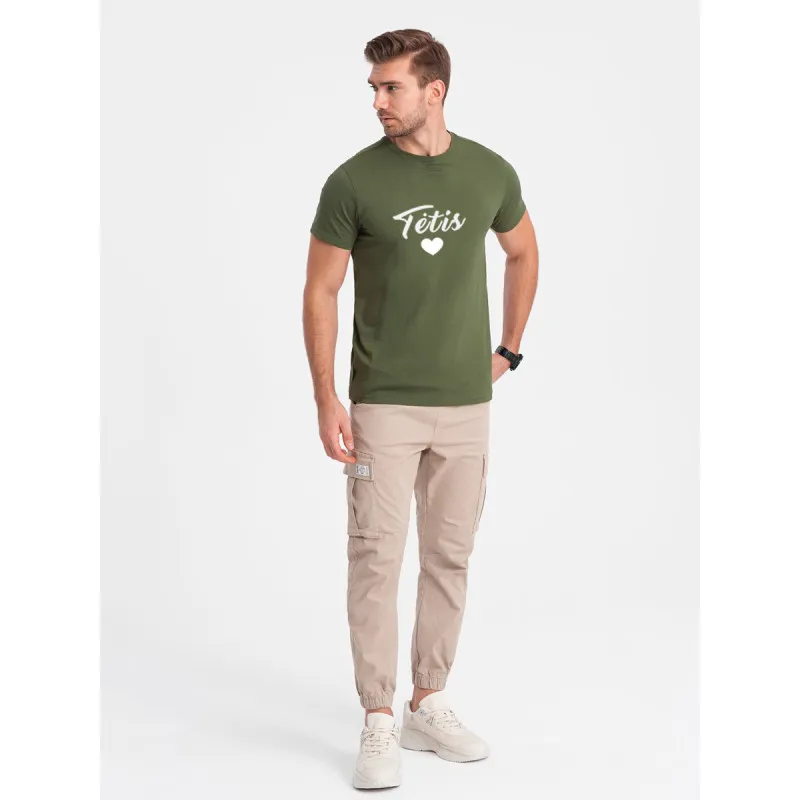 Vīriešu haki krāsas T-krekls Dad (balts) PK1468