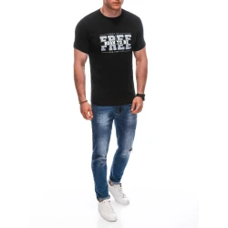Vīriešu melns T-krekls Bezmaksas