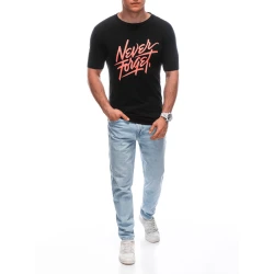 Vīriešu melns t-krekls Forget