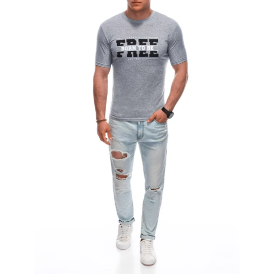 Vīriešu pelēks T-krekls Bezmaksas S1924