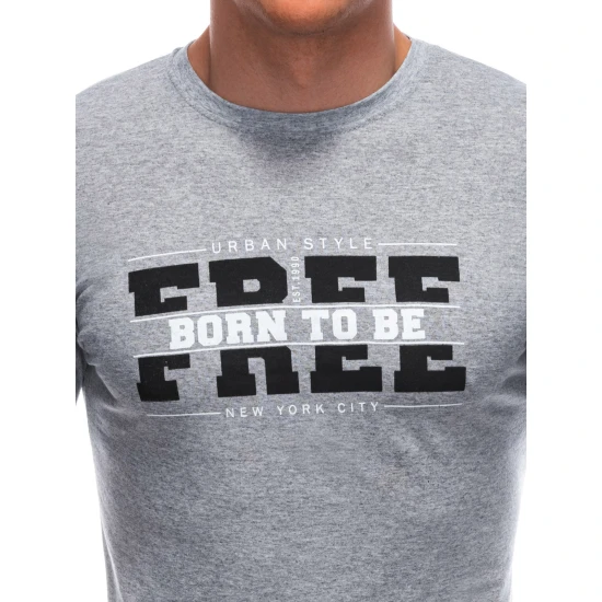 Vīriešu pelēks T-krekls Bezmaksas S1924