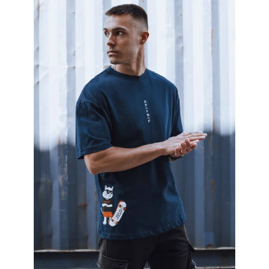 Vīriešu tumši zils krekls Wild RX5507