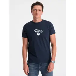 Vīriešu tumši zils T-krekls Dad (balts)
