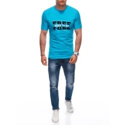 Vīriešu zils T-krekls Bezmaksas