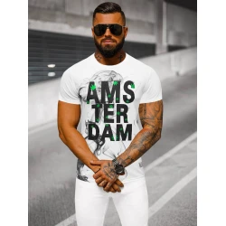 Balts T-krekls vīriešiem Amsterdam