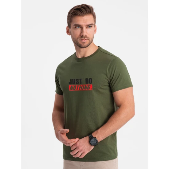 Haki krāsas vīriešu t-krekls Just do nothing JS/712005