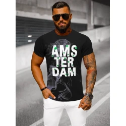Melns vīriešu T-krekls Amsterdam