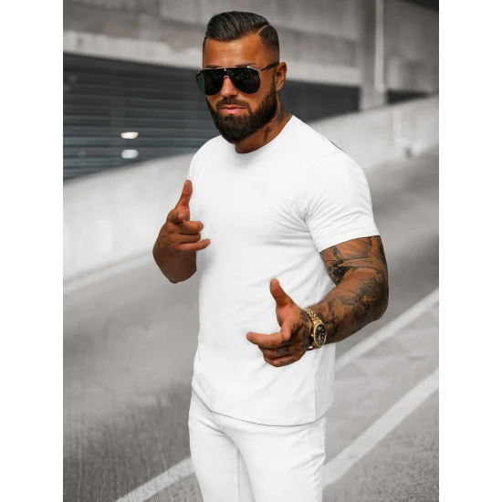 Vīriešu balts Coool T-krekls