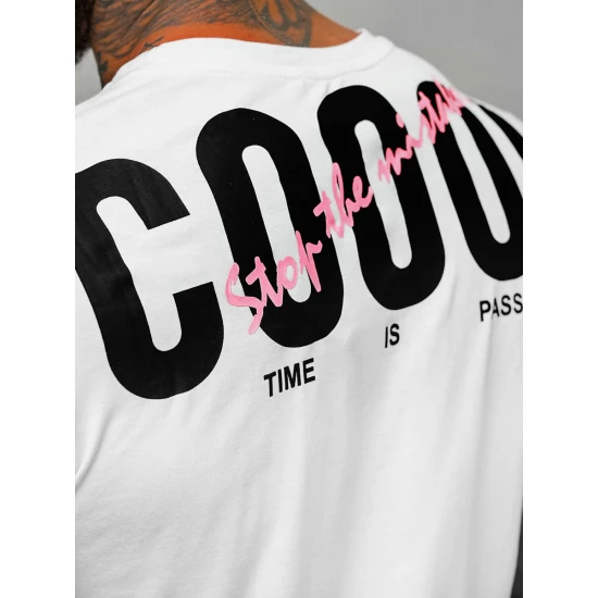 Vīriešu balts Coool T-krekls