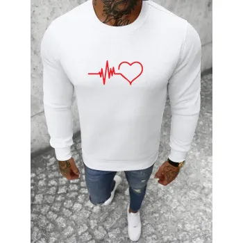 Vīriešu balts džemperis Heart