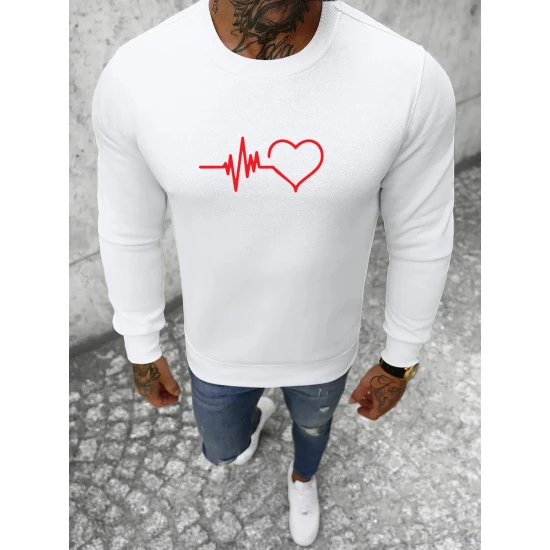 Vīriešu balts džemperis Heart 2001-w01