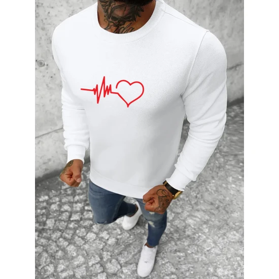 Vīriešu balts džemperis Heart 2001-w01