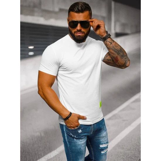 Vīriešu balts krekls Stylo T-krekls
