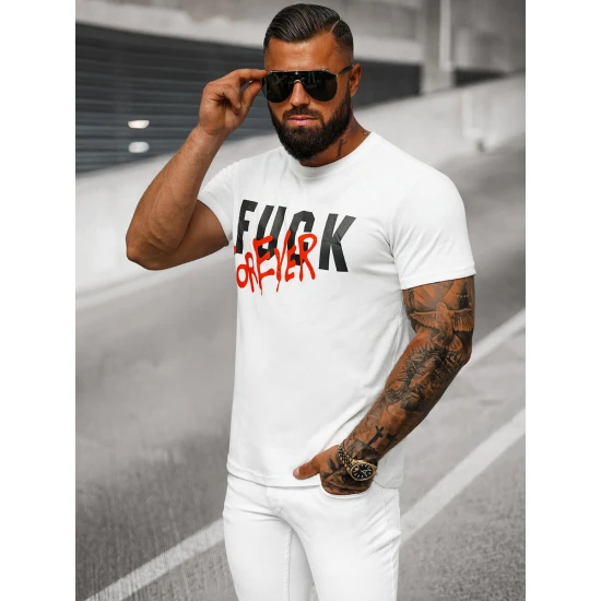 Vīriešu balts t-krekls Forever