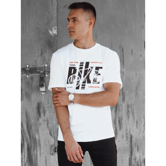 Vīriešu balts velo T-krekls RX5450