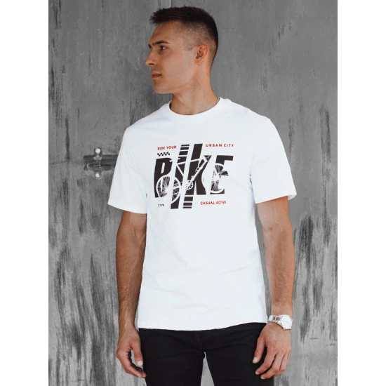 Vīriešu balts velo T-krekls RX5450