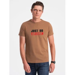 Vīriešu brūns t-krekls Vienkārši neko nedari