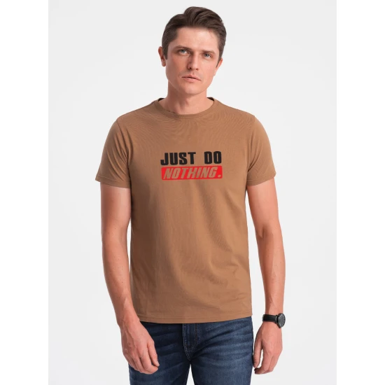 Vīriešu brūns t-krekls Vienkārši neko nedari JS/712005