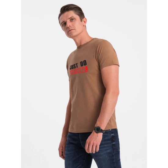 Vīriešu brūns t-krekls Vienkārši neko nedari JS/712005