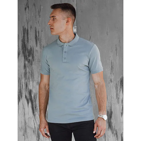 Men's light blue polo shirt Metrol PX0608