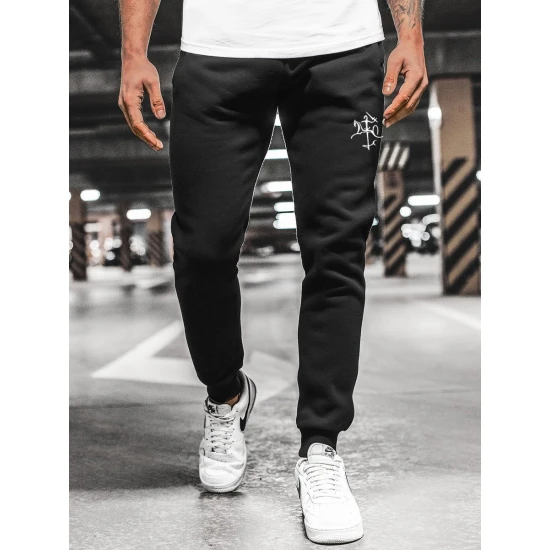 Vīriešu melnas ikdienas bikses Stils PK8894