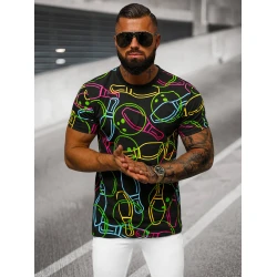 Vīriešu melns t-krekls ar Goal apdruku