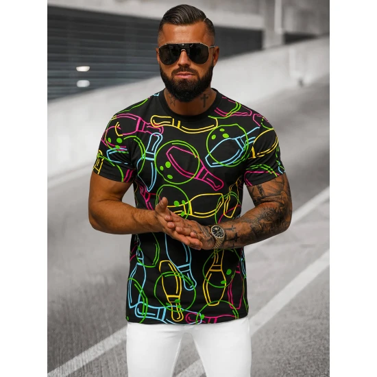 Vīriešu melns t-krekls ar Goal apdruku O/T1272/3