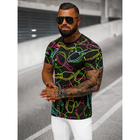 Vīriešu melns t-krekls ar Goal apdruku O/T1272/3