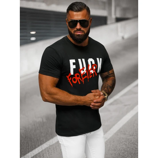 Vīriešu melns t-krekls Forever