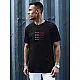 Męski czarny T-shirt Lines RX5570
