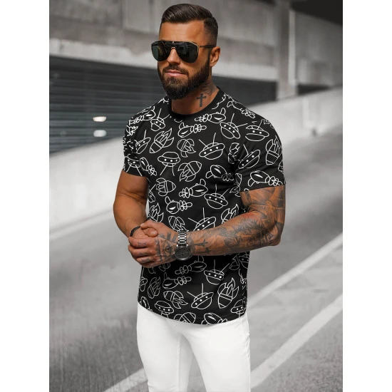 Vīriešu melns t-krekls Space JS/8T1197/3