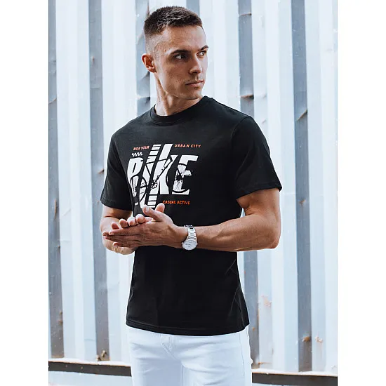 Vīriešu melns velo T-krekls RX5449
