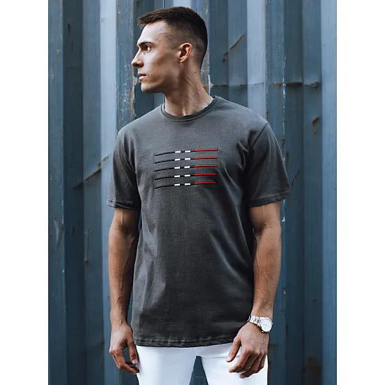 Men's dark grey T-shirt Lines RX5569