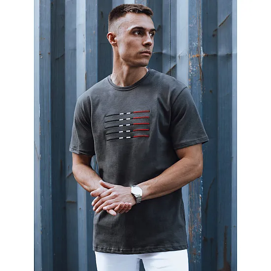 Men's dark grey T-shirt Lines RX5569