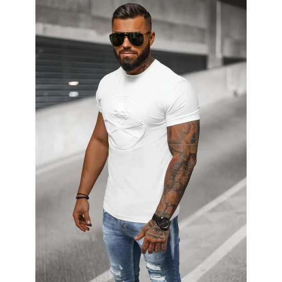 Vīriešu balts t-krekls Skull NB/MT3103