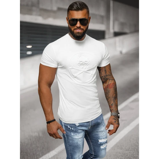 Vīriešu balts t-krekls Skull NB/MT3103