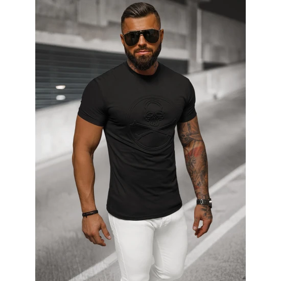 Vīriešu melns t-krekls Skull NB/MT3103