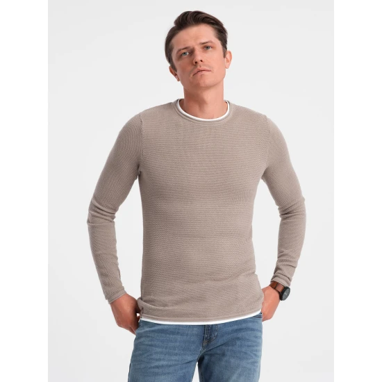 Brūns vīriešu džemperis Finn V8 OM-SWSW-0103