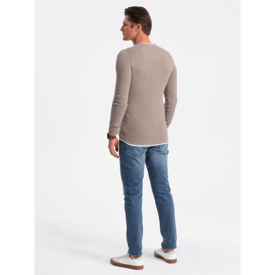 Brūns vīriešu džemperis Finn V8 OM-SWSW-0103