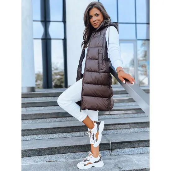 Ilga brūna veste ar kapuci Far TY3749