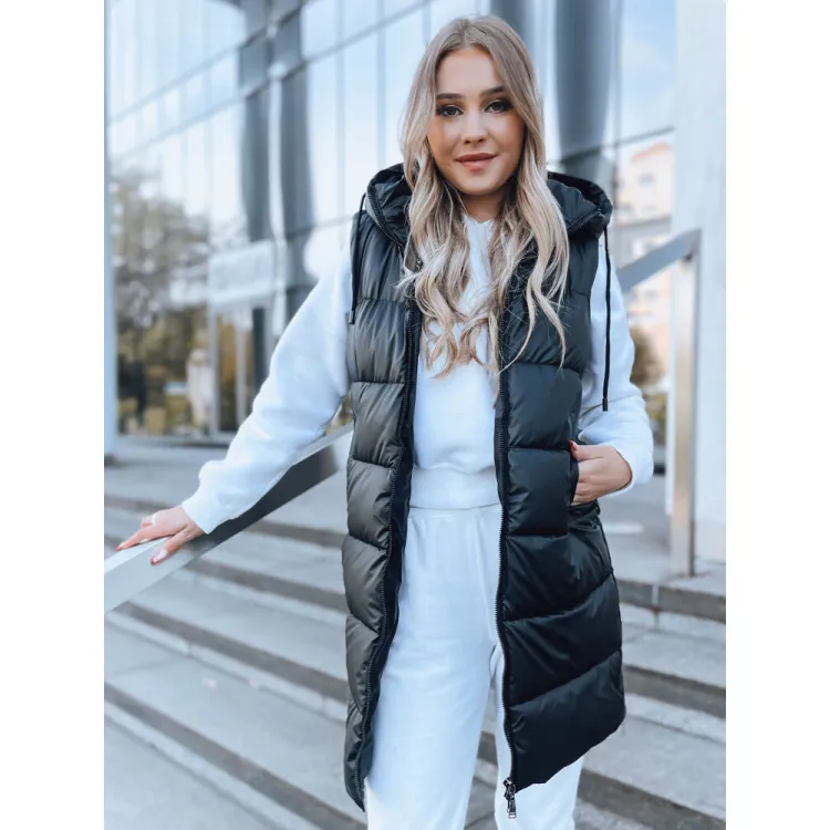Ilga melna veste ar kapuci Far TY3748