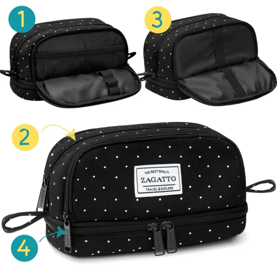 Melns penālis ar baltiem punktiņiem ZG872